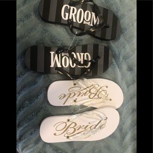 Bride and Groom Flip Flops